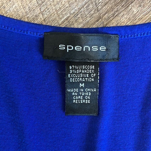 Spense Royal Blue Dress Medium with Lace Detail and Ruffles Sleeves - Picture 3 of 4